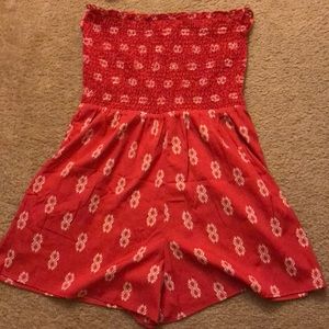 Red Romper with Tribal Design